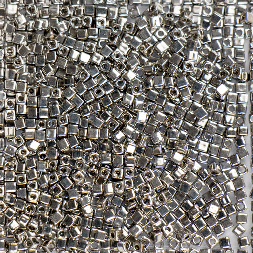 Miyuki 1.8mm CUBE Beads - Nickle Plated