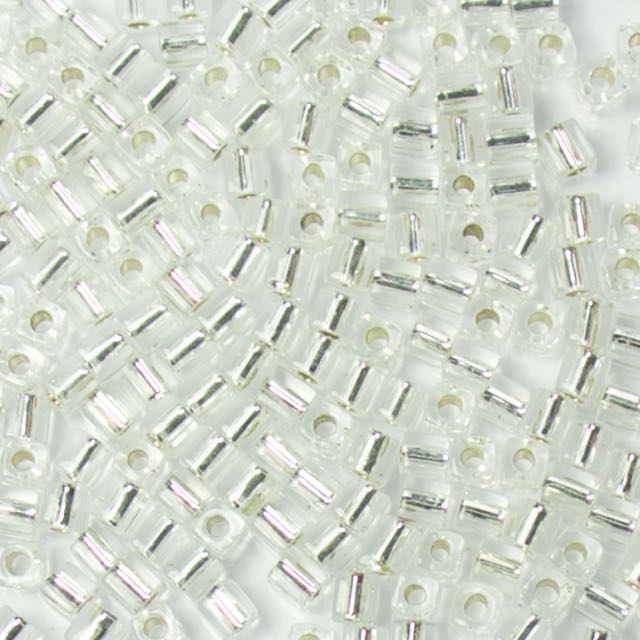 Miyuki 3.0mm CUBE Beads - Silverlined Crystal