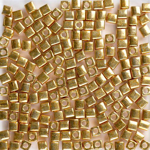 Miyuki 3.0mm CUBE Beads - Galvanized Gold