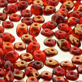 2.5mm x 5mm SUPERDUO Bead - Ruby Bronze Luster
