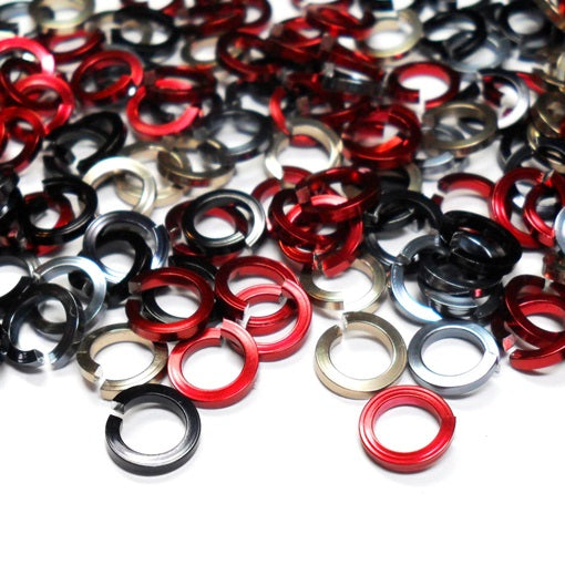 16swg (1.6mm) 3/8in. (10.0mm) ID Square Wire Anodized Aluminum Jump Rings - Art Deco Mix