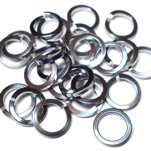 16swg (1.6mm) 3/8in. (10.0mm) ID Square Wire Anodized Aluminum Jump Rings - Black Ice
