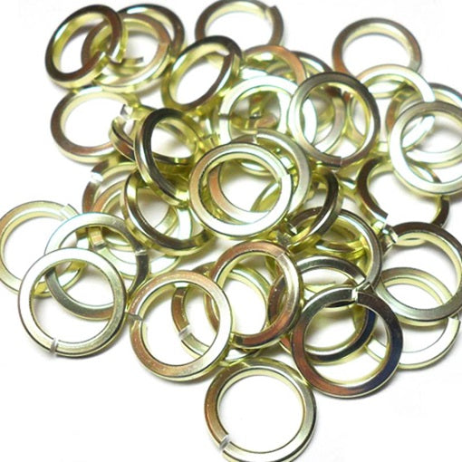 16swg (1.6mm) 3/8in. (10.0mm) ID Square Wire Anodized Aluminum Jump Rings - Lemon-Lime