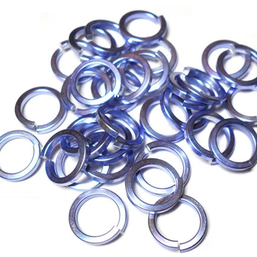 16swg (1.6mm) 3/8in. (10.0mm) ID Square Wire Anodized Aluminum Jump Rings - Lavender