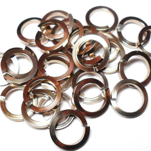 18swg (1.2mm) 3/16in. (5.0mm) ID Square Wire Anodized Aluminum Jump Rings - Champagne