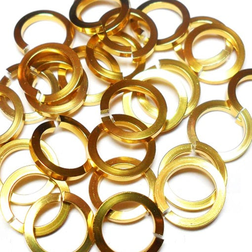 18swg (1.2mm) 3/16in. (5.0mm) ID Square Wire Anodized Aluminum Jump Rings - Gold