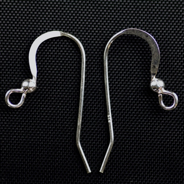 Sterling Silver  Ear Wire .028"/.7mm/21 gauge Round Wire with 2.5mm Ball