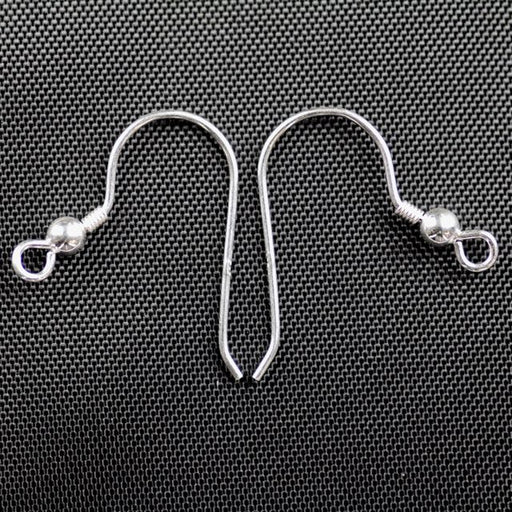 Sterling Silver - Ear Wire .028/.7mm/21 ga. Round Wire w/3mm Ball & Coil