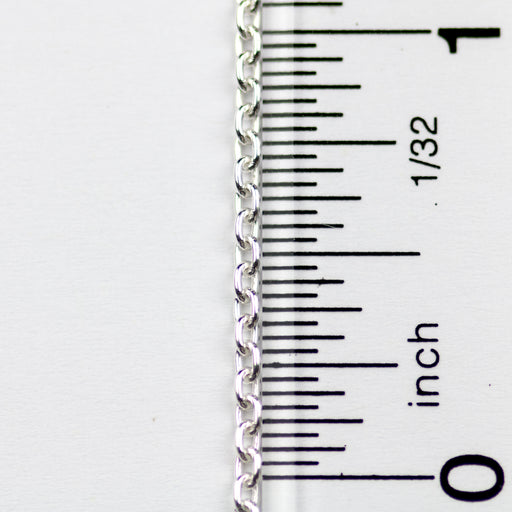 Sterling Silver 3x2mm OD Round Cable Chain; Made with 0.5mm Diameter Wire