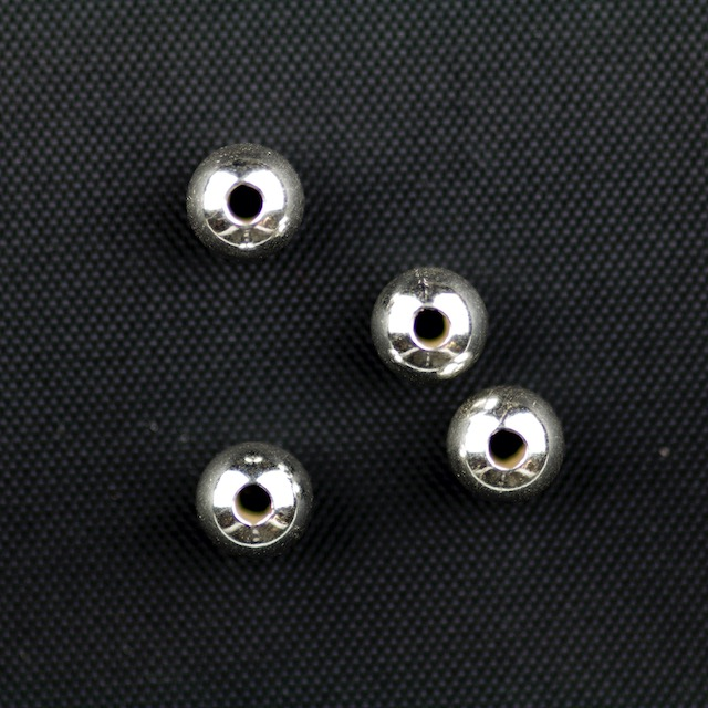 Sterling Silver 6mm Smooth Round Seamless Light Weight Bead with 1.9mm Hole