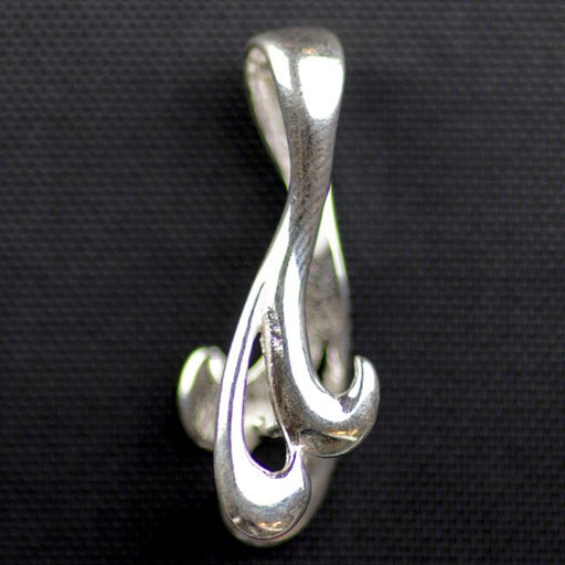 Sterling Silver 25mm x 8mm Pinch Bail with Ring and Peg Large