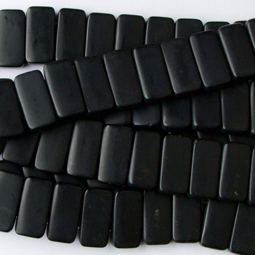 10mm x 20mm Double Drill Rectangle Matte ONYX - 8 inch Strand