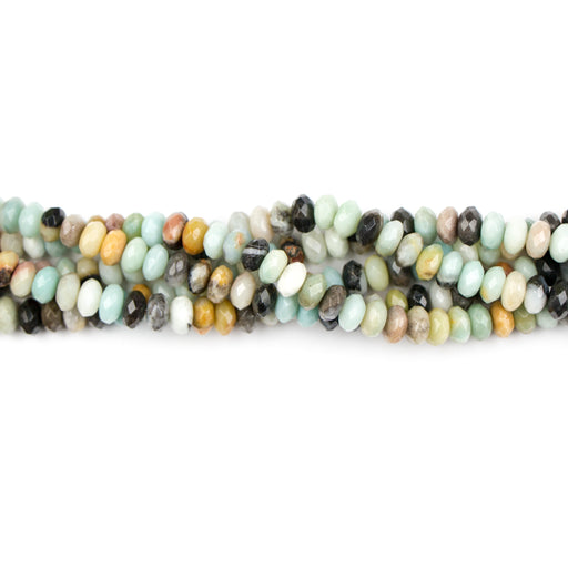 8mm Faceted Rondelle BLACK-GOLD AMAZONITE - 8 inch Strand