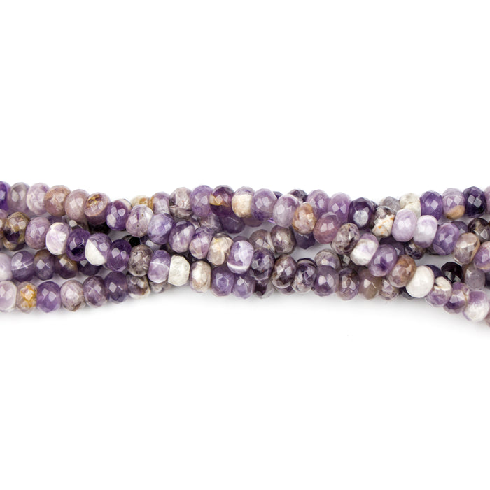 8mm Faceted Rondelle DOG TEETH AMETHYST - 8 inch Strand