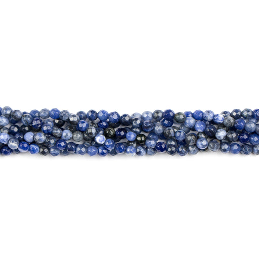4mm Faceted Round SODALITE- 15-16 inch Strand