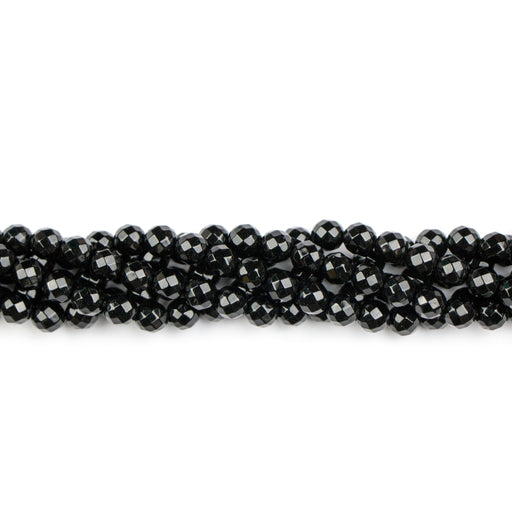 6mm Faceted Round ONYX - 8 inch Strand