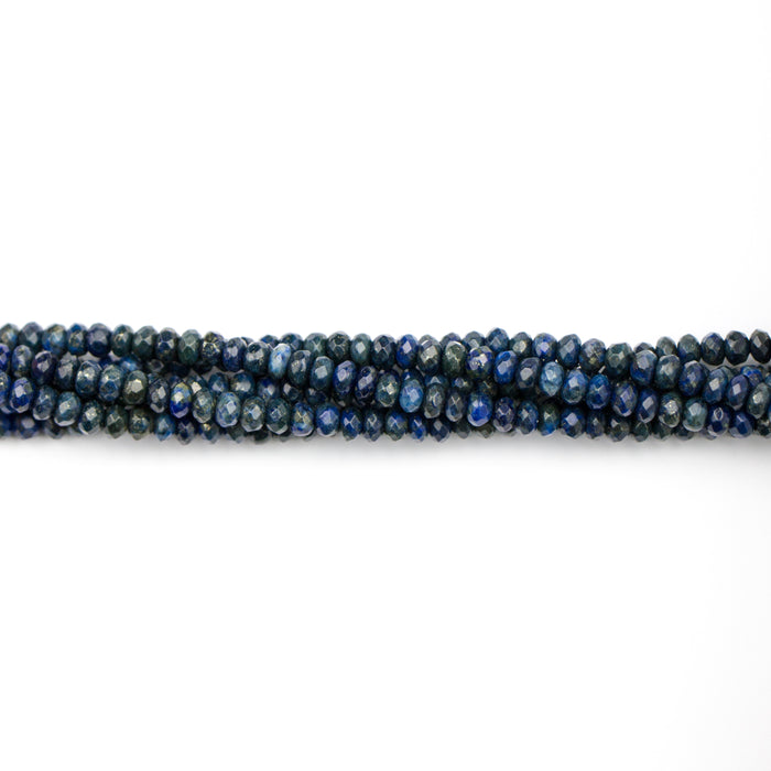 4mm Faceted Rondelle LAPIS - 8 inch Strand