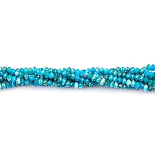 4mm Faceted Rondelle BLUE APATITE (A Grade) - 8 inch Strand