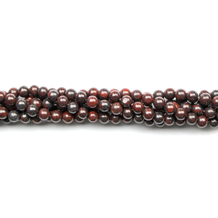 6mm Round POPPY JASPER - 16 inch Strand