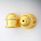 Brass Capitol Cord End Cap (H:13.5mm; OD:13.9mm; ID:10.0mm; Hole ID:1.5mm) - Bright Gold Plate