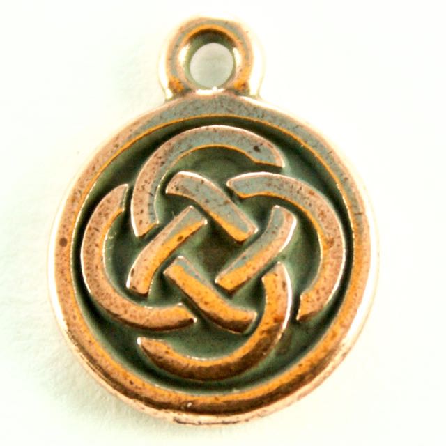 Celtic Round Charm - Antique Copper Plate