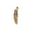 Small Feather Charm - Antique Gold Plate