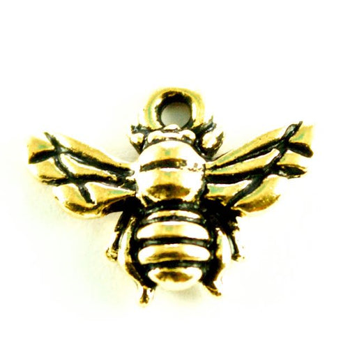 Honeybee Charm - Antique Gold Plate