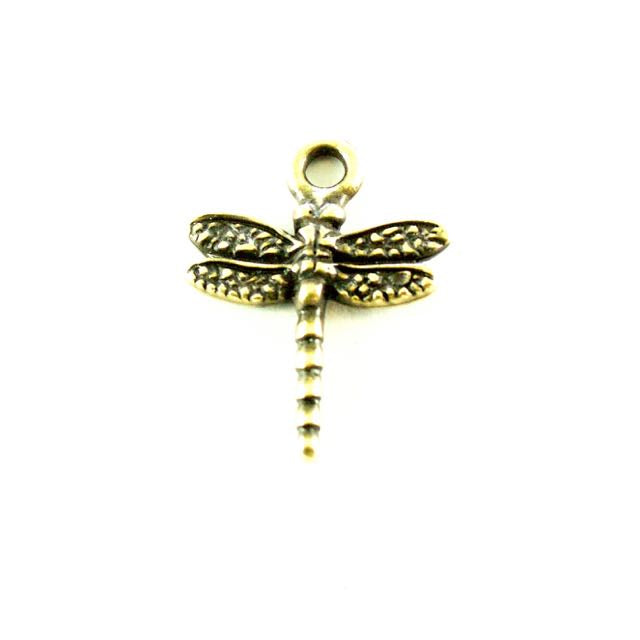 Dragonfly Charm - Oxidized Brass
