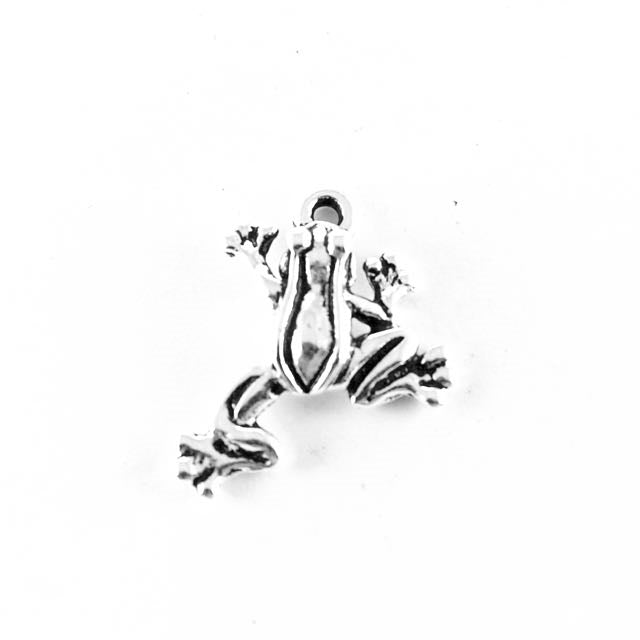 Leap Frog Charm - Antique Silver Plate