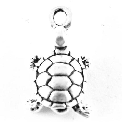 Turtle Charm - Antique Silver Plate