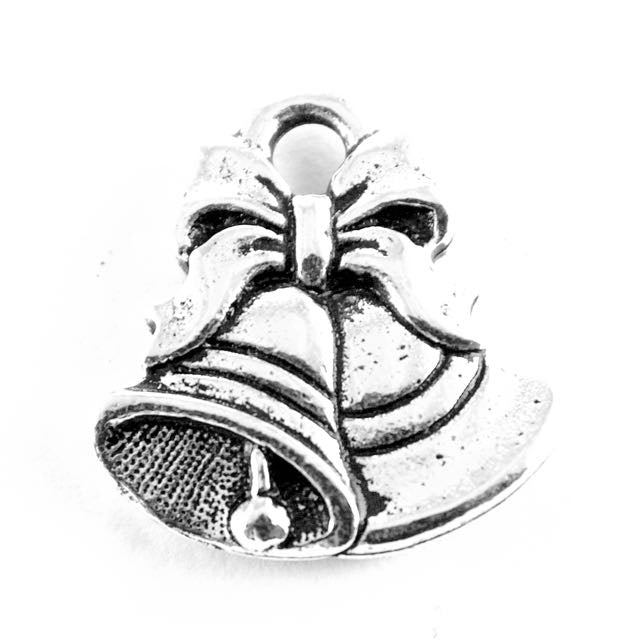 Christmas Bells Charm - Antique Silver Plate