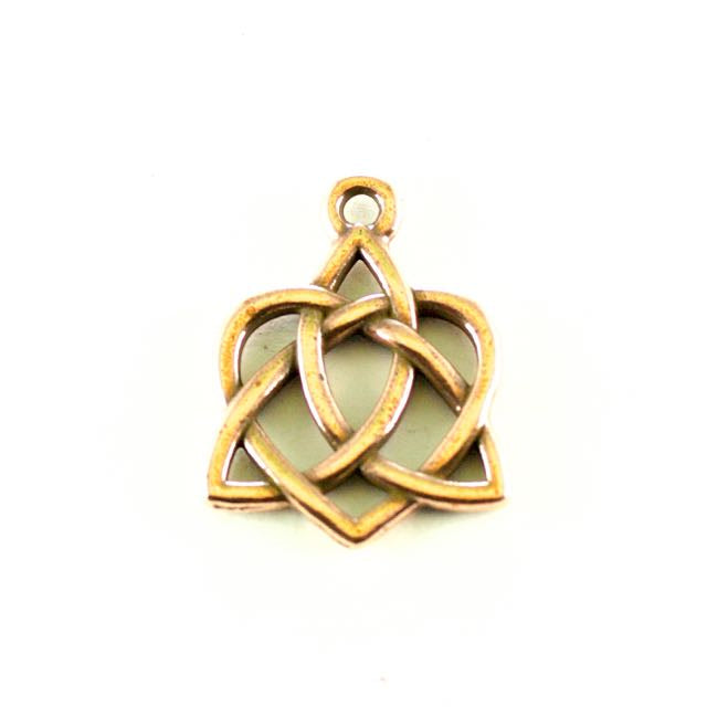 Small Celtic Open Heart Charm - Antique Copper Plate