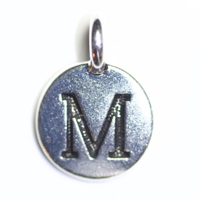 Letter "M" Charm - Antique Silver Plate