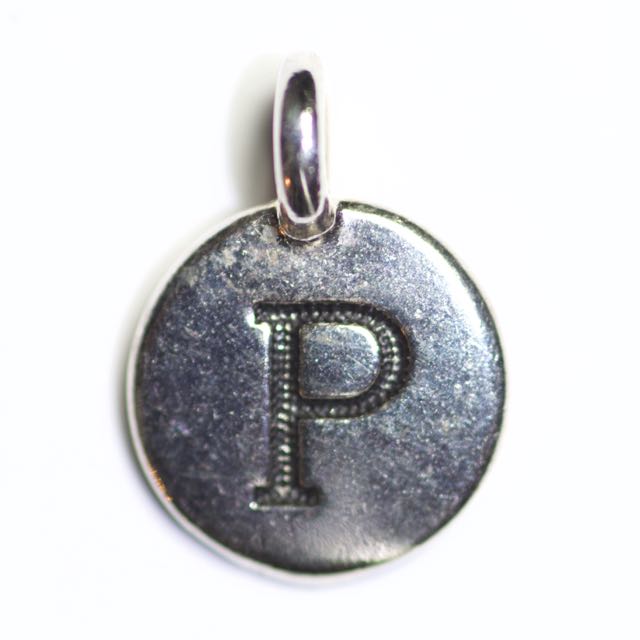 Letter "P" Charm - Antique Silver Plate