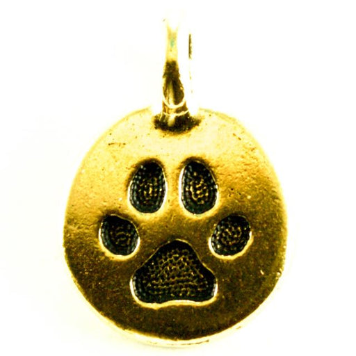 Paw Charm - Antique Gold Plate