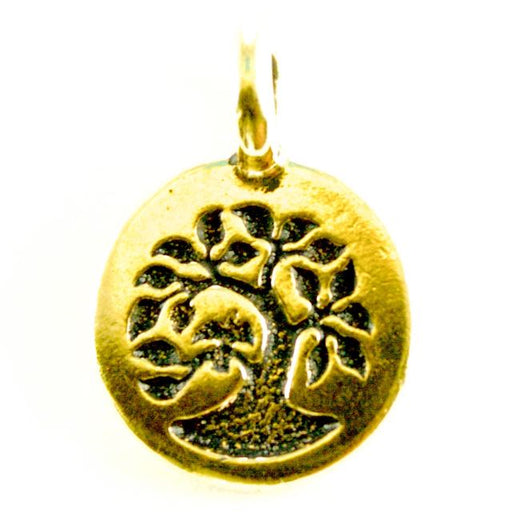 Tree Charm - Antique Gold Plate