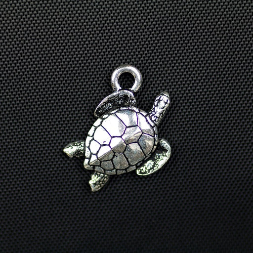 Sea Turtle Charm - Antique Silver Plate