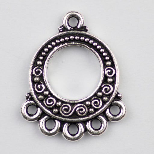 Spiral and Bead Link - Antique Silver Plate