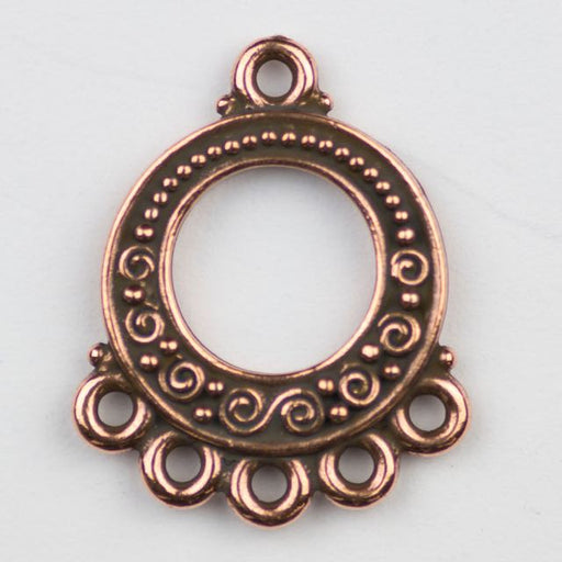 Spiral and Bead Link - Antique Copper Plate