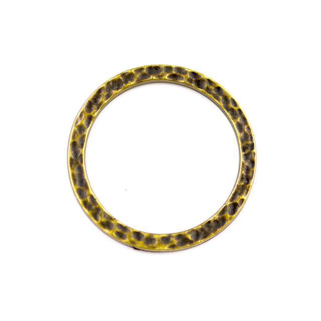 1 Hammertone Ring Link - Oxidized Brass