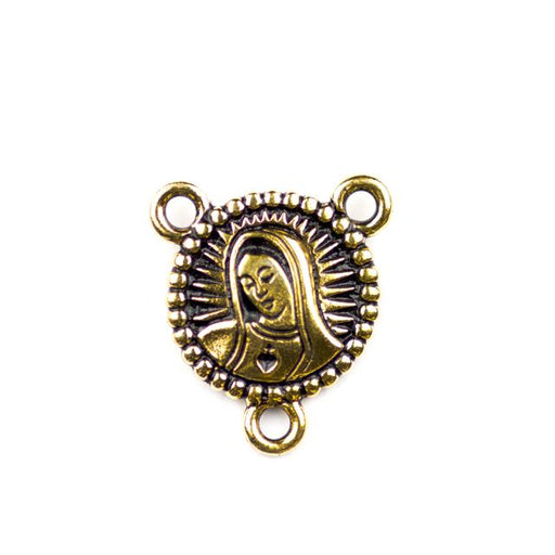 Our Lady Link - Antique Gold Plate