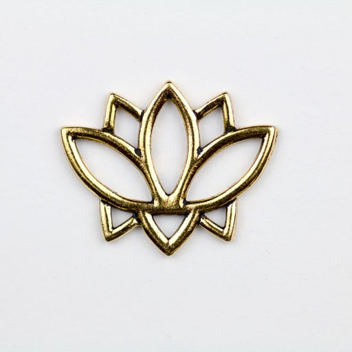 Open Lotus Link - Antique Gold Plate
