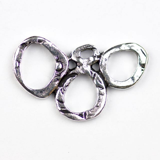INTERMIX 3 Ring Link - Antique Silver Plate