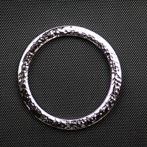 Hammertone 1.25 inch Ring - Rhodium Plate