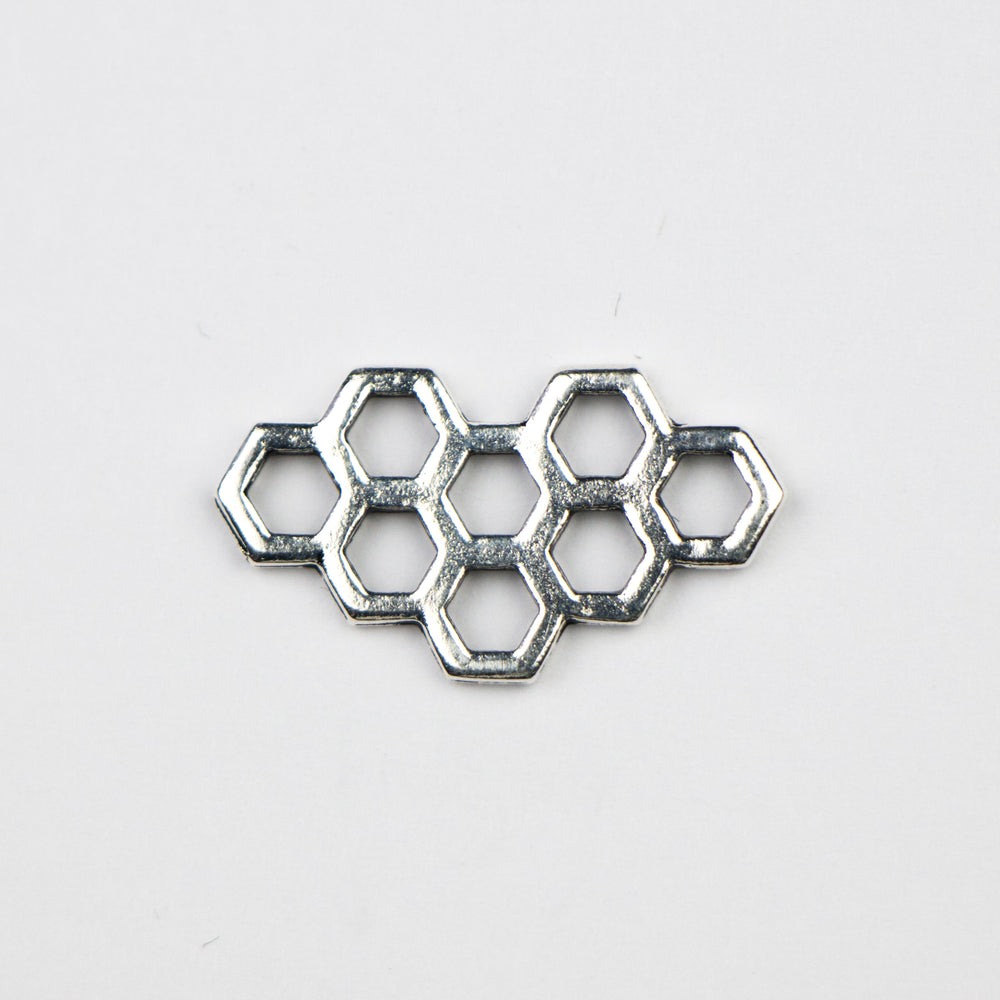 Honeycomb Link - Antique Silver Plate