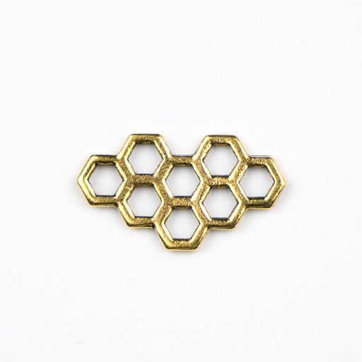 Honeycomb Link - Antique Gold Plate