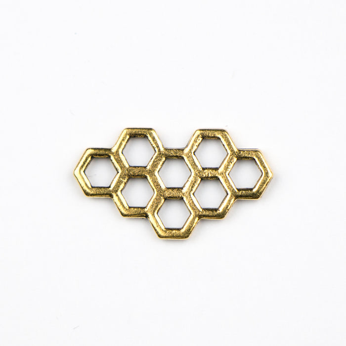 Honeycomb Link - Antique Gold Plate