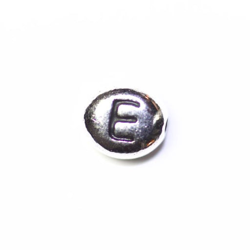 Letter "E" Bead - Antique Rhodium Plate