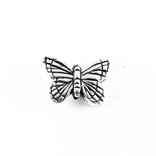 Monarch Butterfly Bead  - Antique Silver Plate
