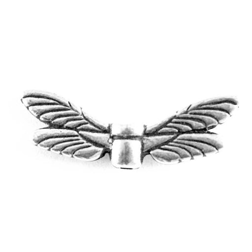 Dragonfly Wings Bead - Antique Silver Plate